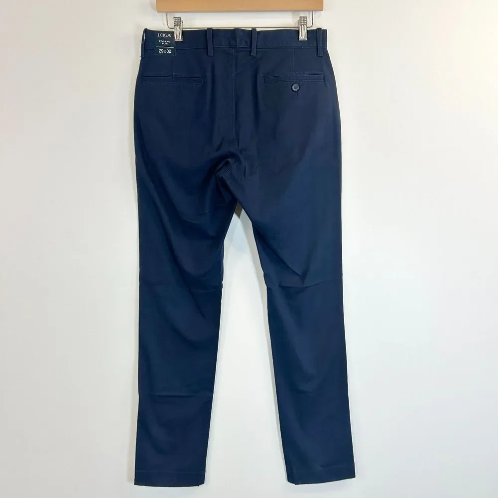 J.Crew Chino Pants Mens 39x32 Navy Blue Athletic Slim Straight Preppy Formal NWT - Picture 5 of 13